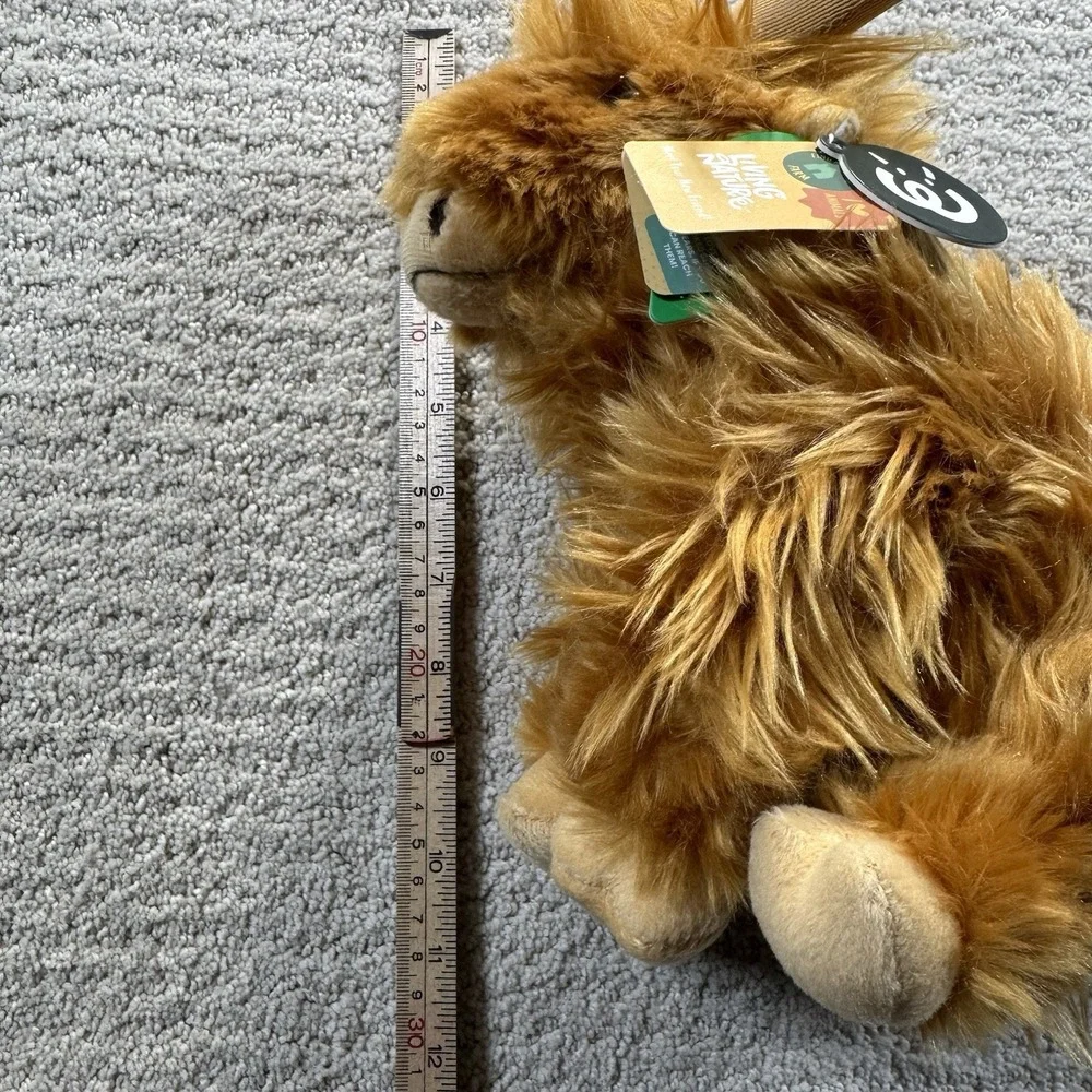 Living Nature Highland Cow Brown Stuffed Animal‎ | Farm Toy with Sound | Soft...